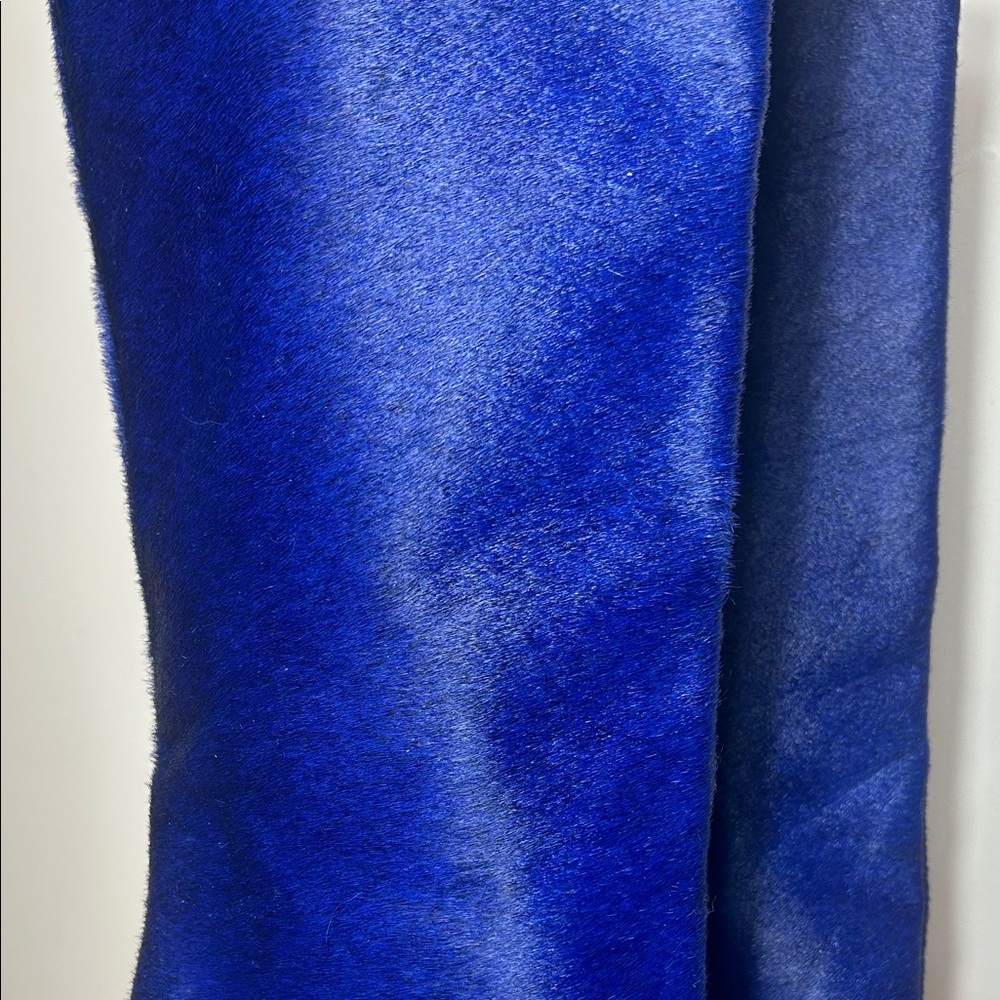 SCHUTZ Rare Maryana Electric Blue Pony Hair Boots - Picture 2 of 7